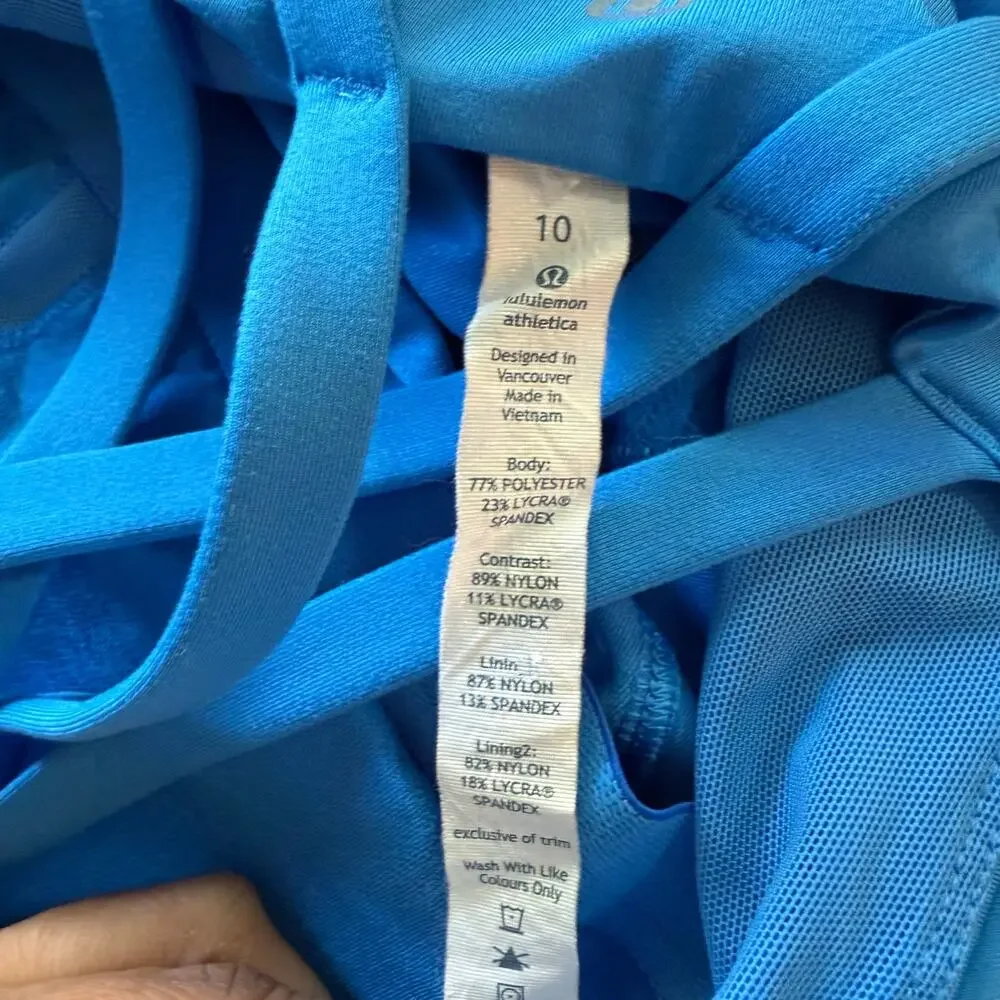 Lululemon Women Tank Top Blue Paisley Strappy Back‎ 10 - Picture 4 of 7